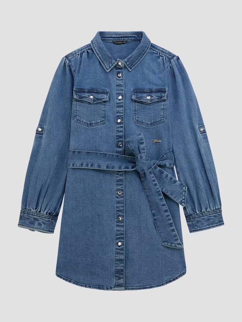Belted Denim Shirt Dress (7-16)