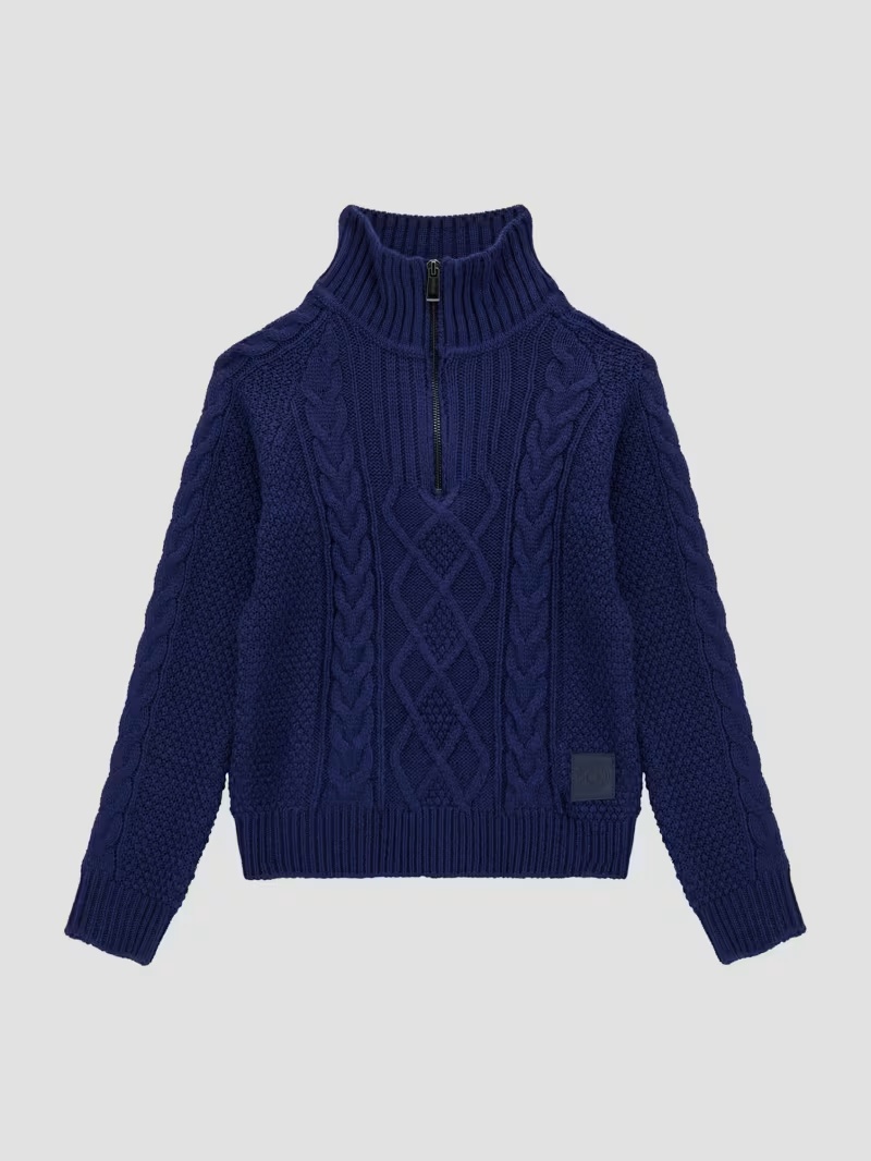 Cable-Knit Half Zip Sweater (7-18)