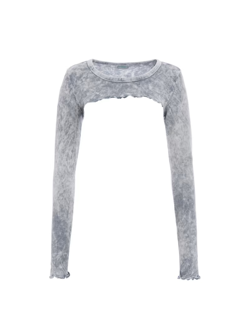 Aged Waffle Crop Top