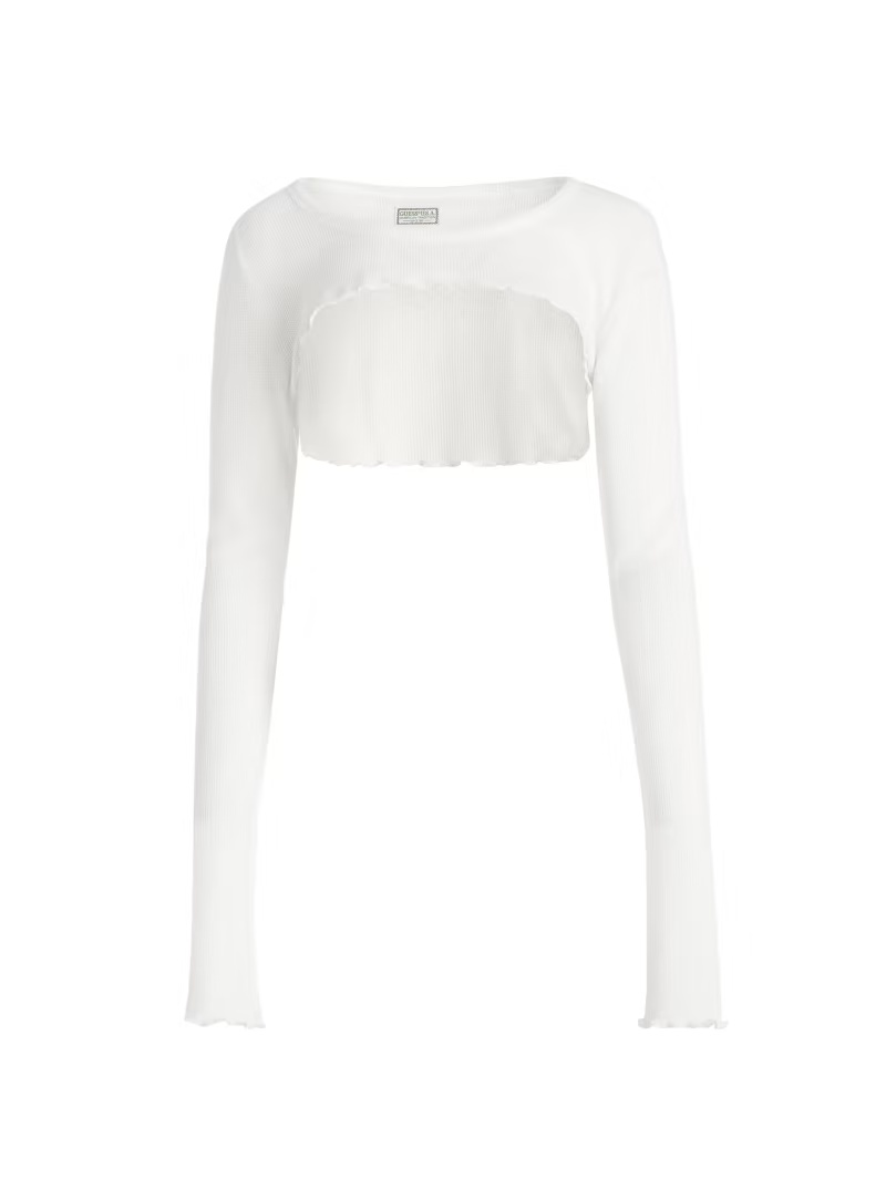 Aged Waffle Crop Top