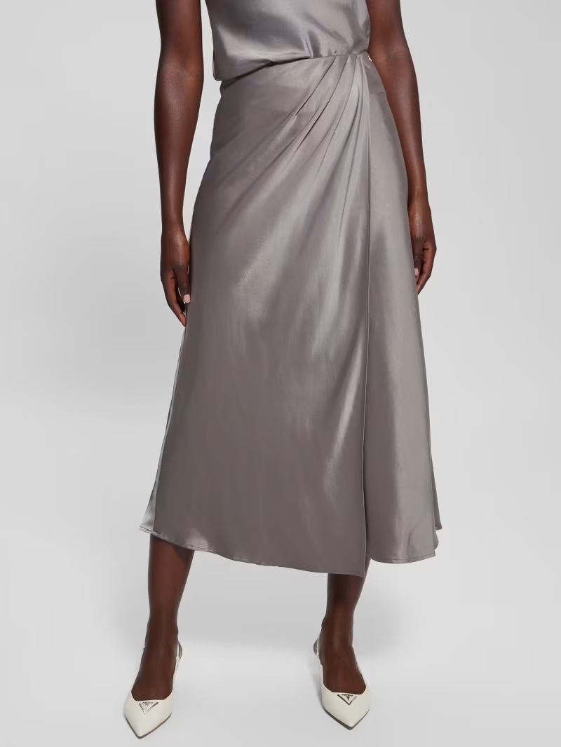 Eco Anastasia Midi Satin Skirt