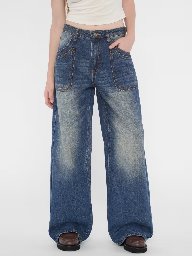 GUESS Originals Double Pocket Wide-Leg Jeans