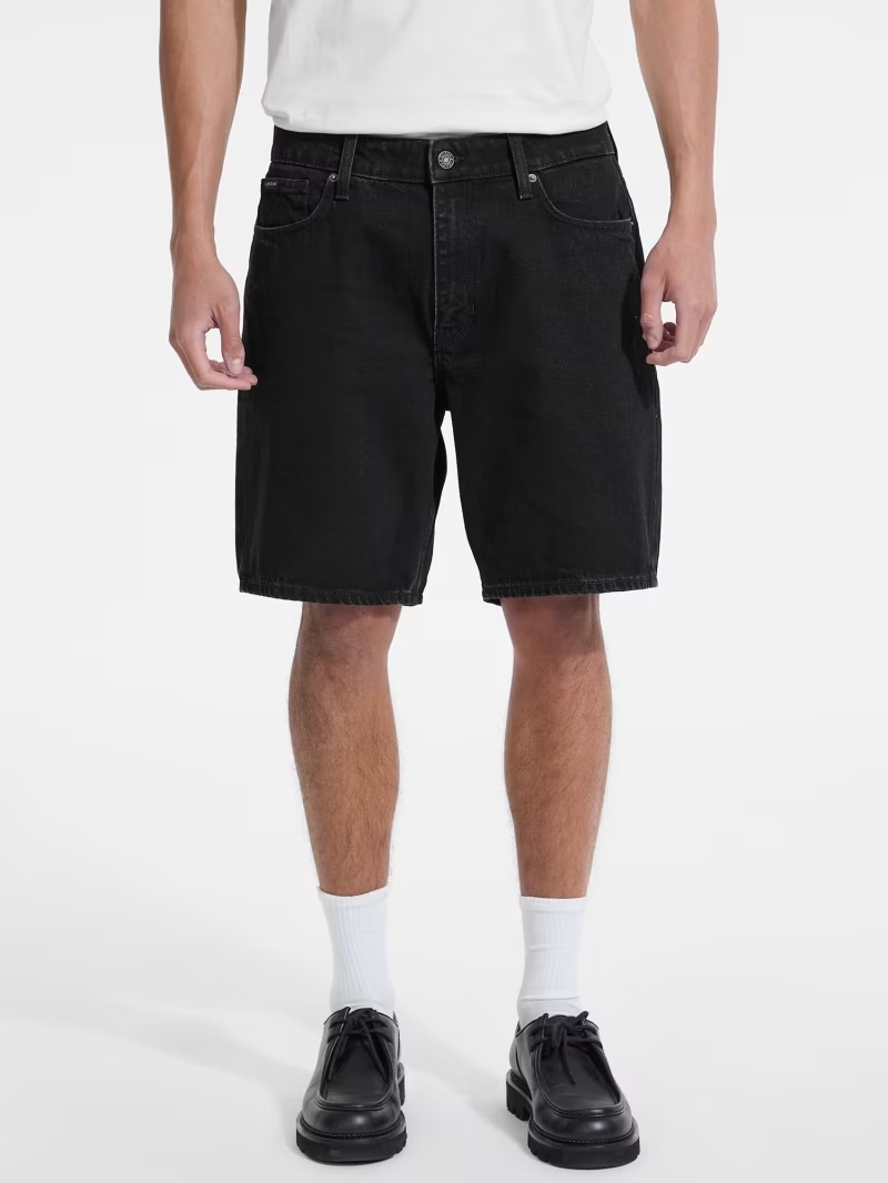 Black Regular Denim Shorts