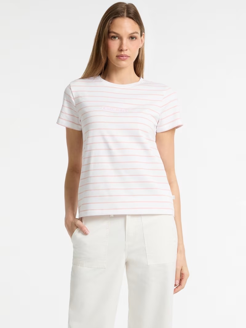 Classic Embroidered Logo Striped Tee