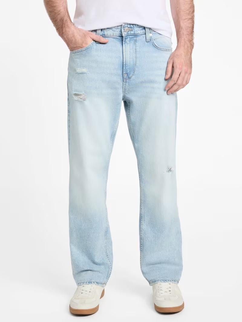 Eco Mason Distressed Straight Jeans