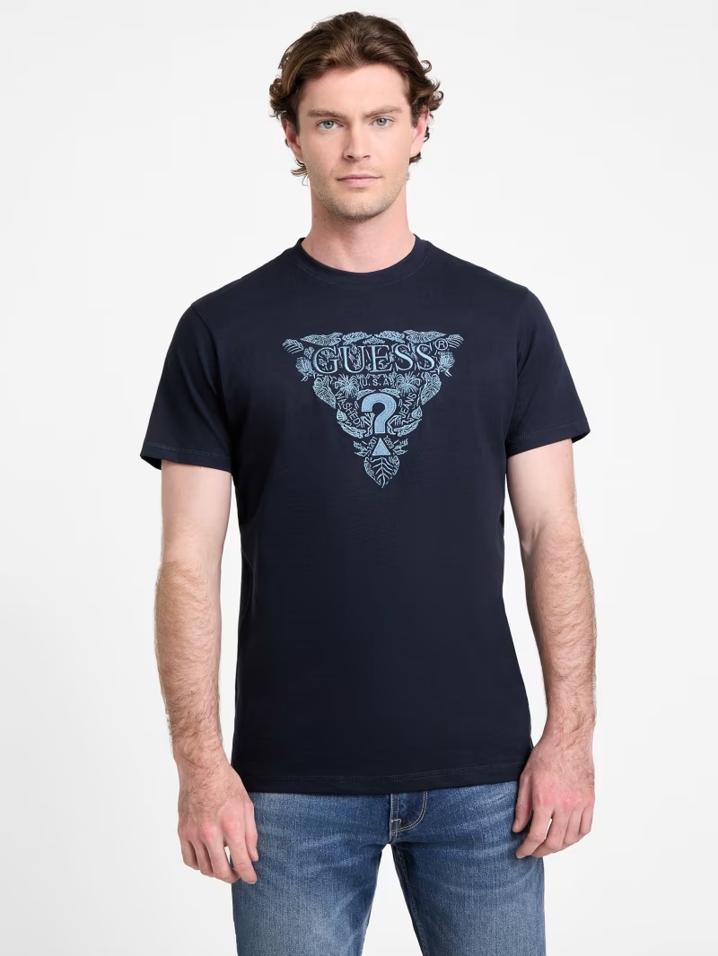 Eco Flower Embroidered Logo Tee