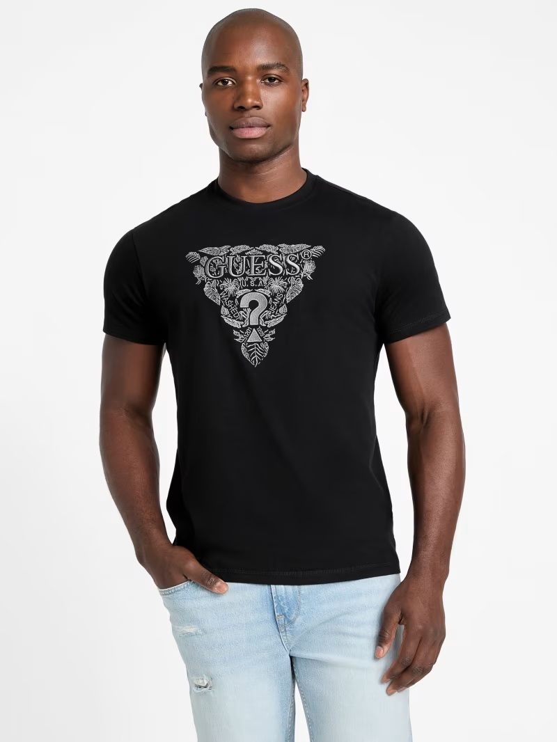 Eco Flower Embroidered Logo Tee