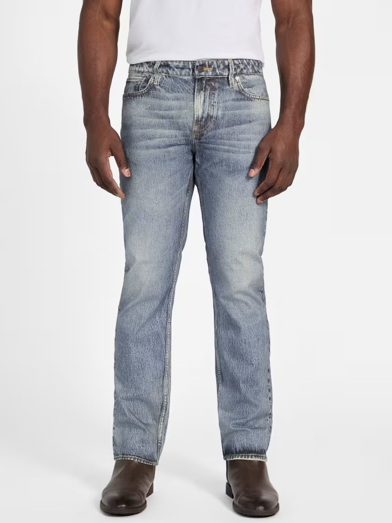 Angels Printed Denim Straight Jeans