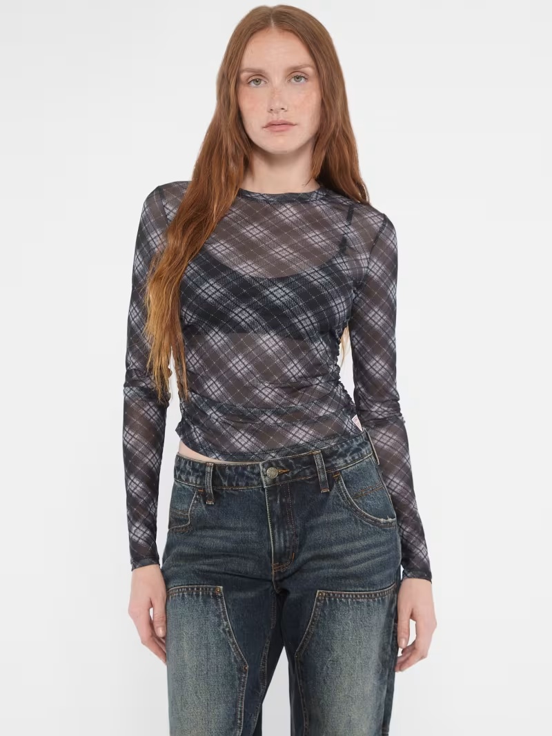 GUESS Originals Printed Mesh Top