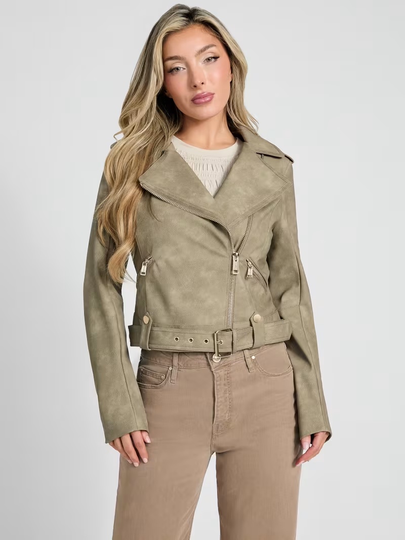 Concetta Washed Biker Jacket