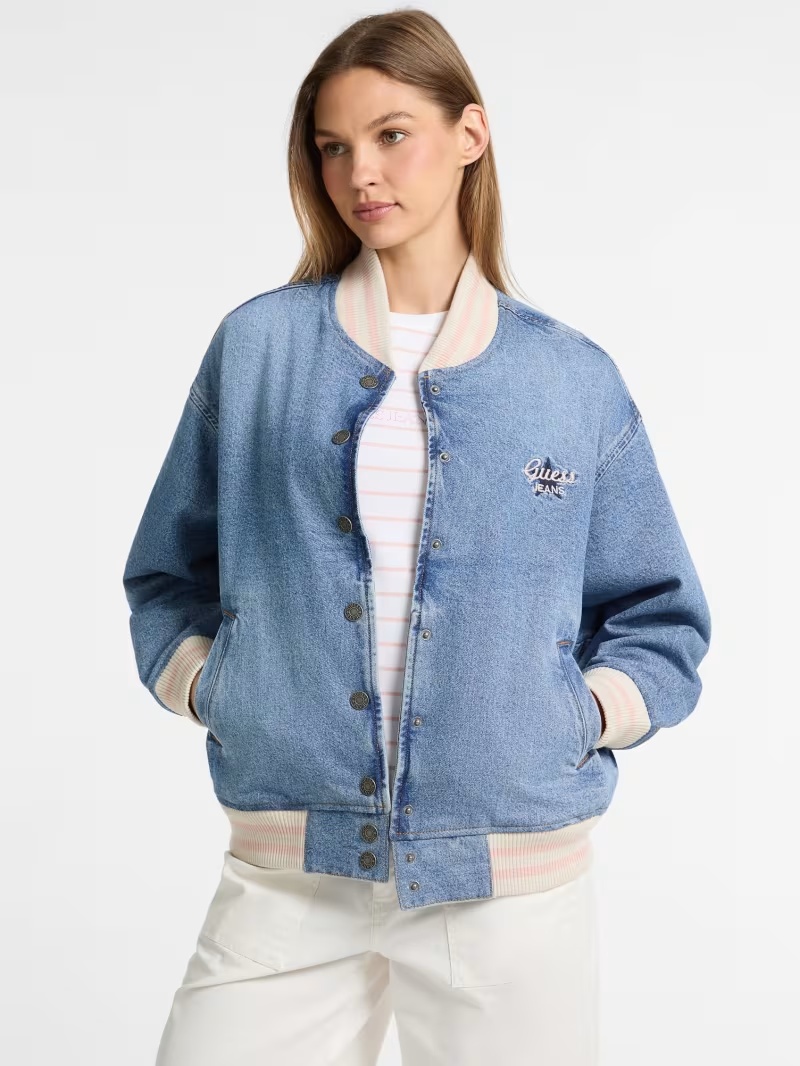 Eco Denim Varsity Jacket