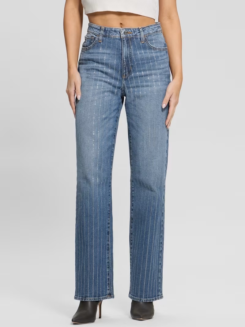 '90s High-Rise Rhinestone Jeans