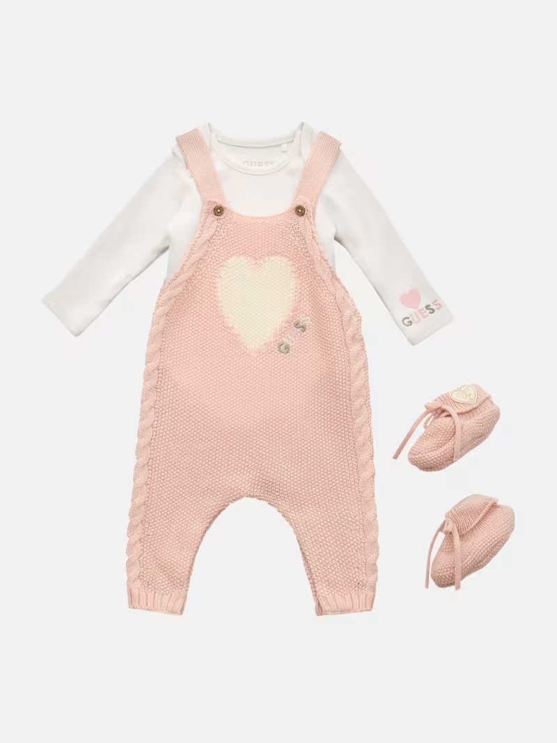 Bodysuit, Sweater Overalls & Socks Set (0-12M)